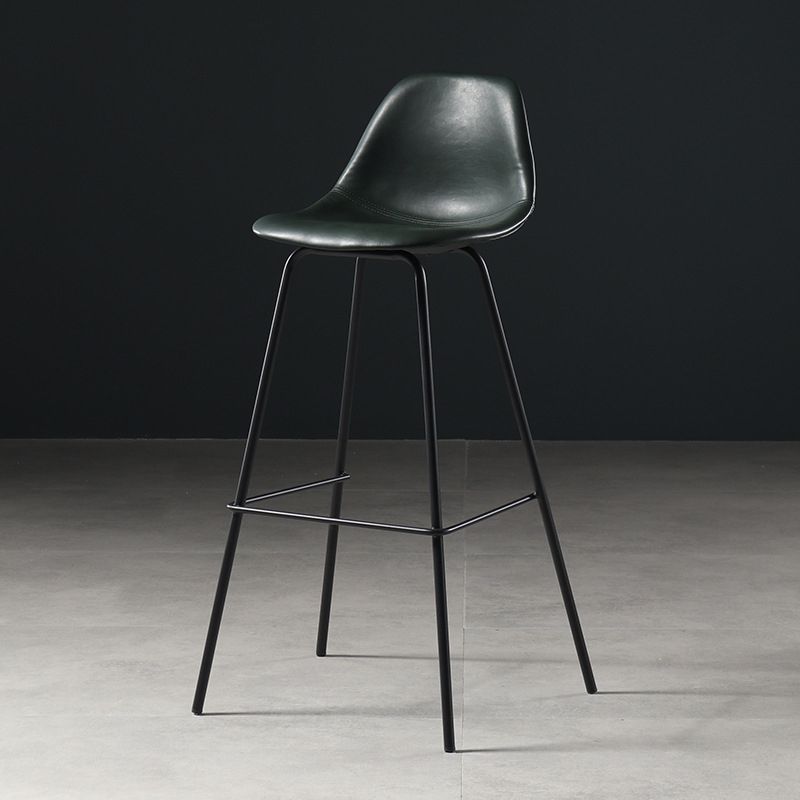 Leather Bar Stool Modern Low Back Counter Stool for Bristol with Metal Base