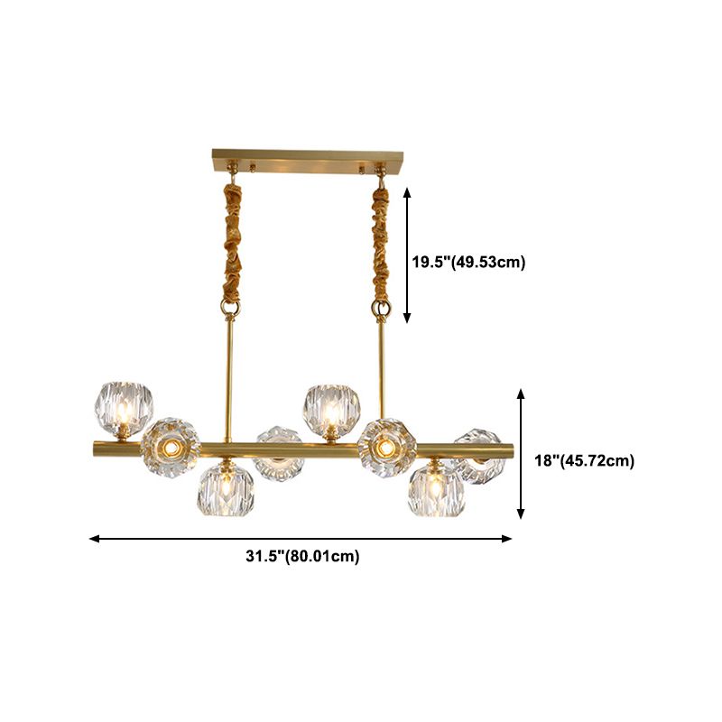 Crystal Round Shape Chandelier Light Modern Multi Lights Chandelier Light Fixture in Gold