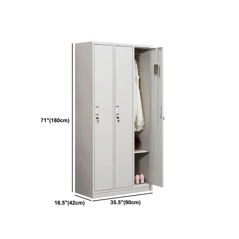 Modern & Contemporary Hinged Door Cabinet Gray Metal Storage Cabinet