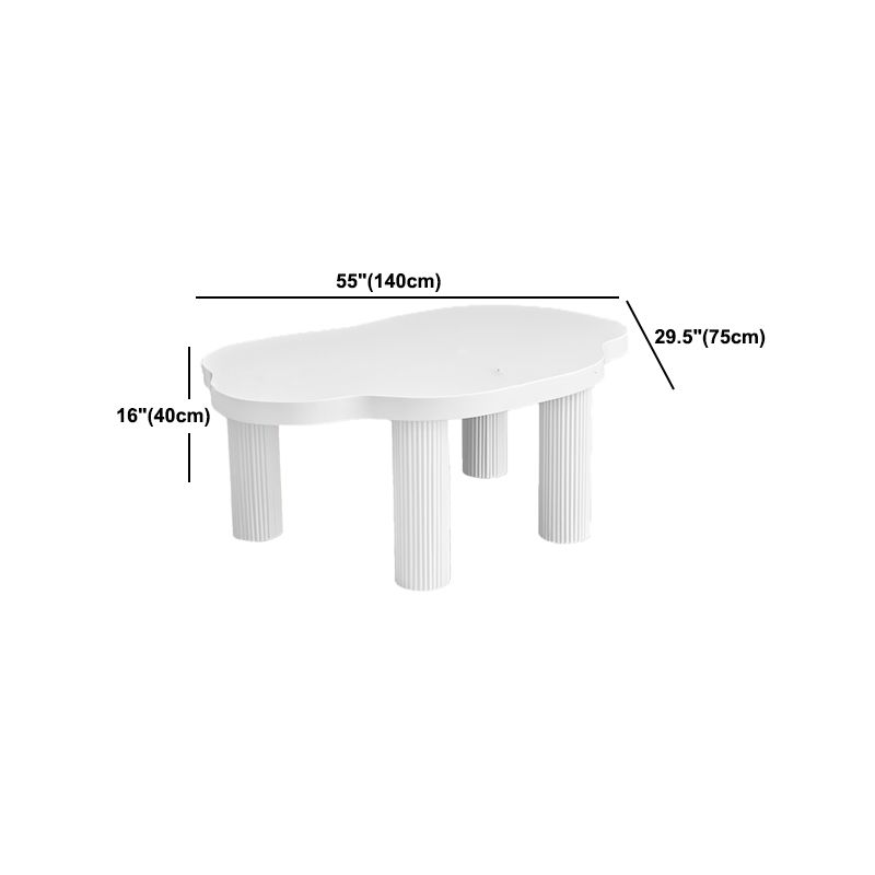 Modern Free Form 3/4 Legs Coffee Table White Wood Coffee Table Set
