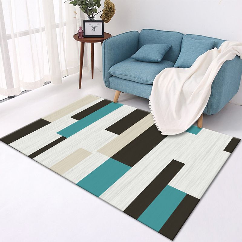 Geometric Polyester Indoor Rug Modern Patchwork Area Rug Polyester Carpet for Living Room