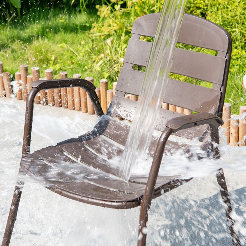 Industrial Metal Dining Armchair Stacking Patio Dining Chair