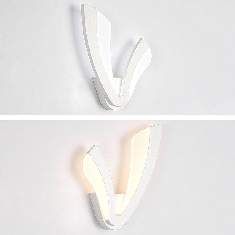 Simple V Shape Wall Lighting Ideas LED Acrylic Shade Wall Mount Light for Living Room Bedroom