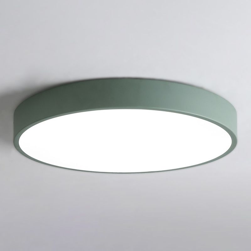 Plafonnier LED de forme ronde macaron fer moderne 1 lumière encastré pour balcon allée