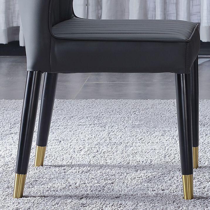 Modern Style Dining Chair Armless Chair with Wood Legs for Kitchen