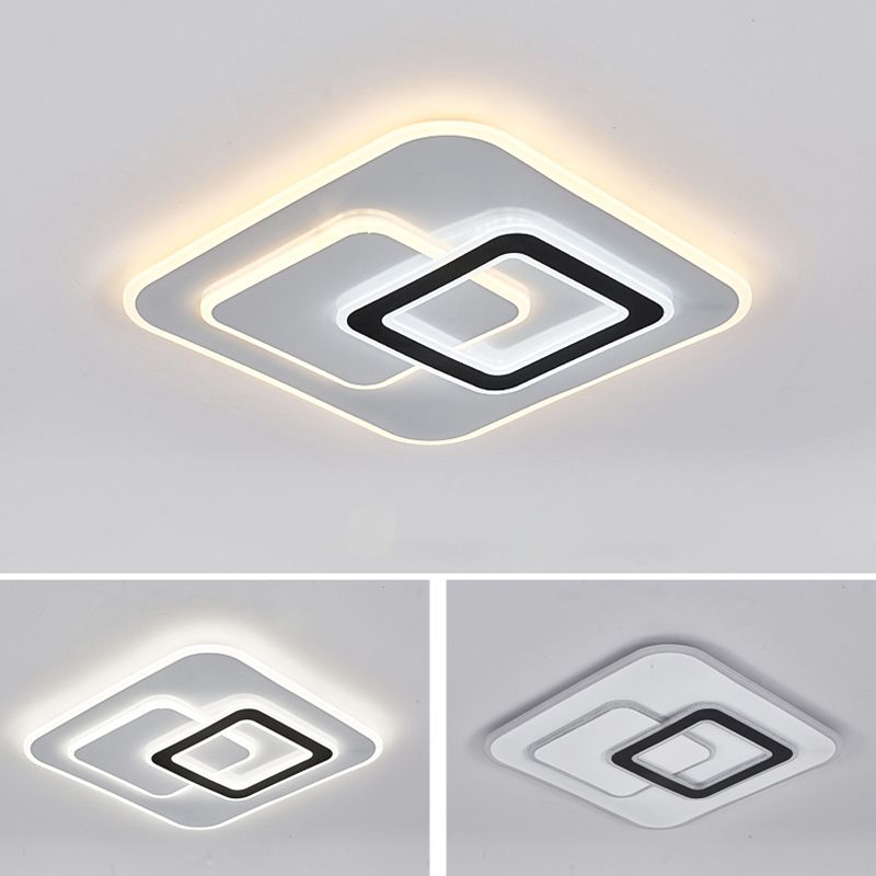 Plafonnier LED en forme de géométrie, moderne, en fer, 3 lumières, montage encastré, pour chambre à coucher