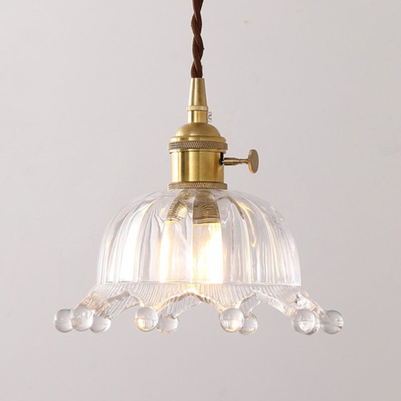 1 Luz de techo ligero Luz de vidrio transparente moderno Fixture para restaurante