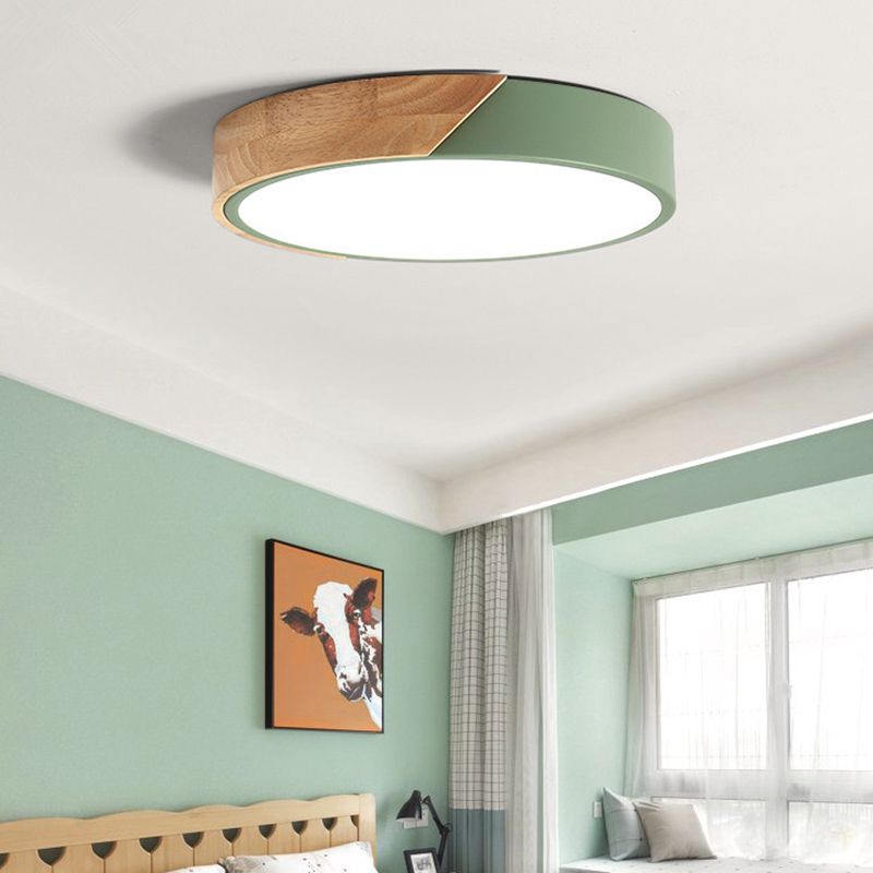 Plafonnier LED macaron encastré en forme de cercle, plafonnier Anti-poussière pour chambre à coucher