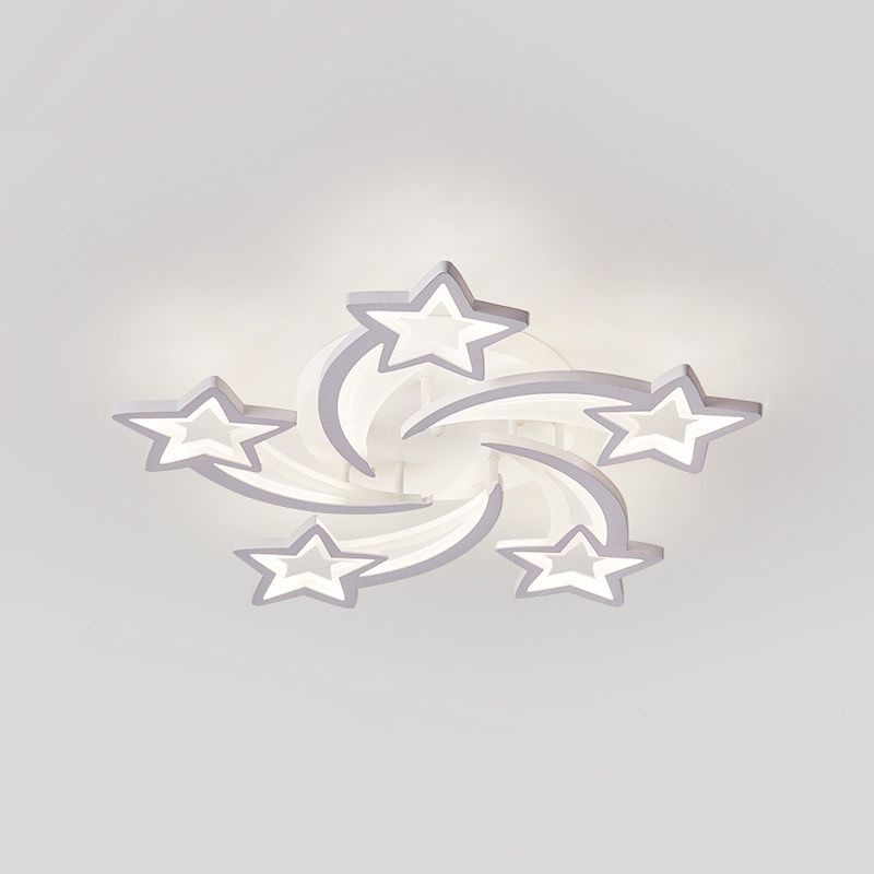 Montaggio di metallo a sfioramento Luce a soffitto LED in stile moderno bianco vicino alla lampada del soffitto