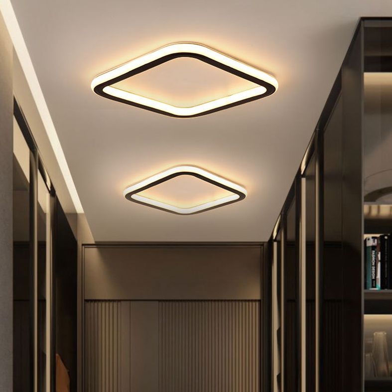 Modern Flush Light Black Metal e Acrylic Led Surface Mount Massimale Luci per Living Room