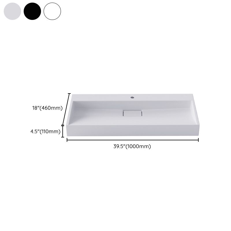 Modern Vessel Bathroom Sink Rectangular Single Faucet Hole Wash Stand(not Included Faucet)