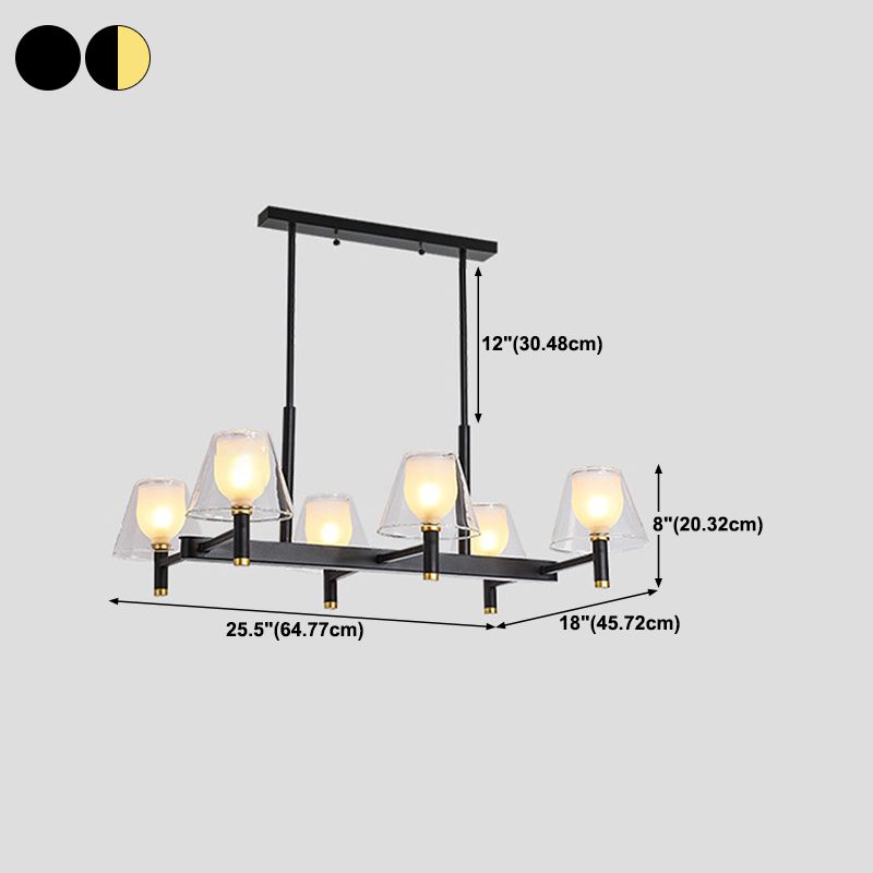 Industrial Sputnik Island Lighting Fixtures Glass Island Lighting in Black