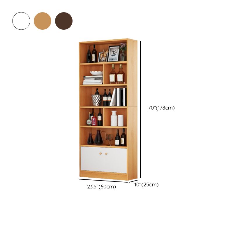 Contemporary Wooden Cabinet with Shelves Rectangle Storage Cabinet
