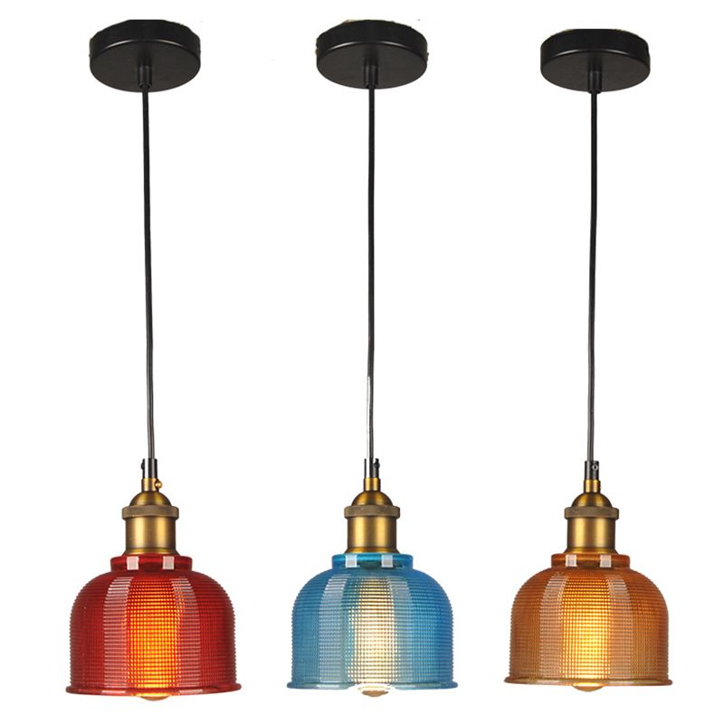 Modern Style Hanging Light Fixture Bowl Shape Hanging Ceiling Light with Glass Shade