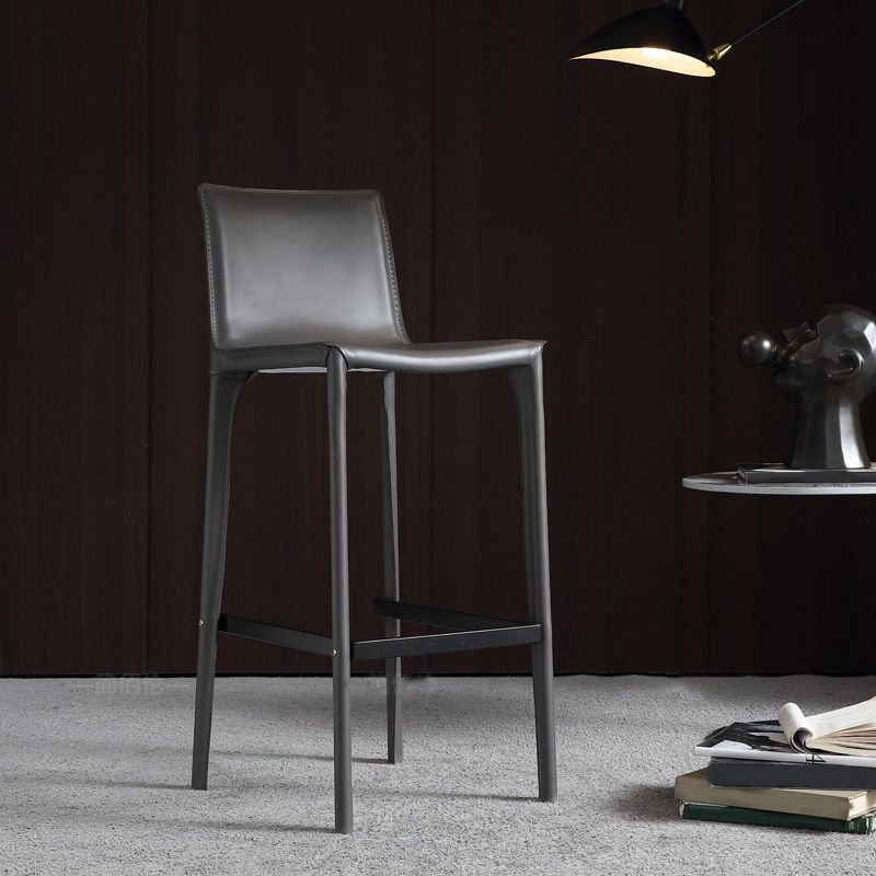 Contemporary Metal Base Bar Stool Armless Low Back Counter Stool