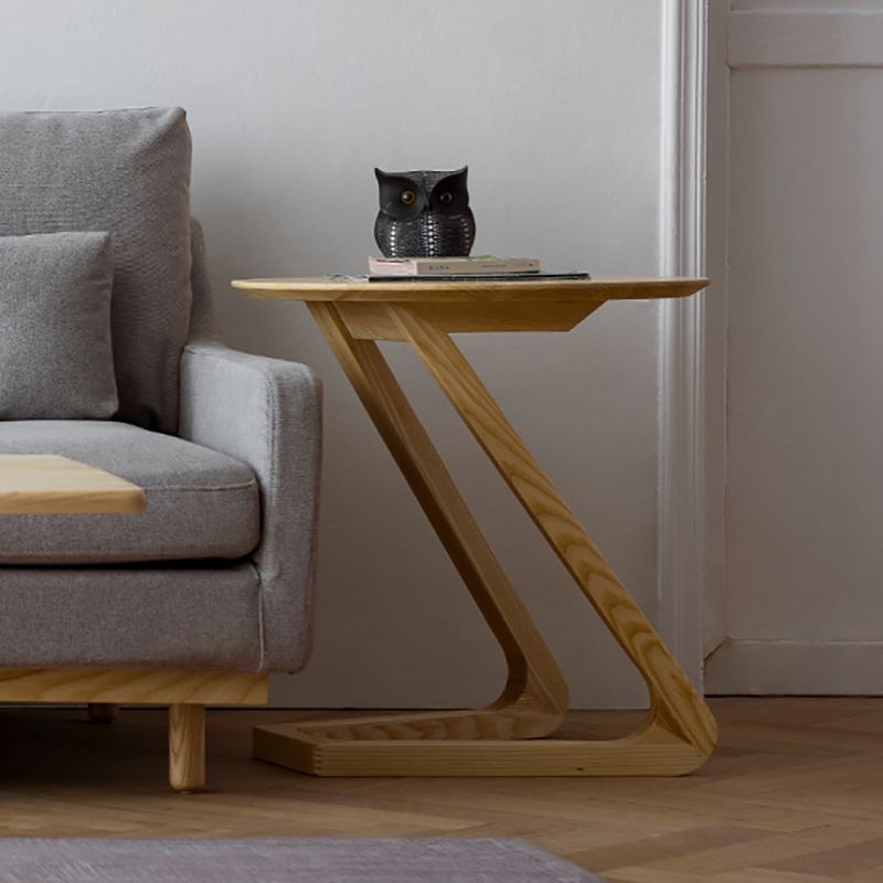 Solid Wood Abstract Table Round Scandinavian Living Room End Table