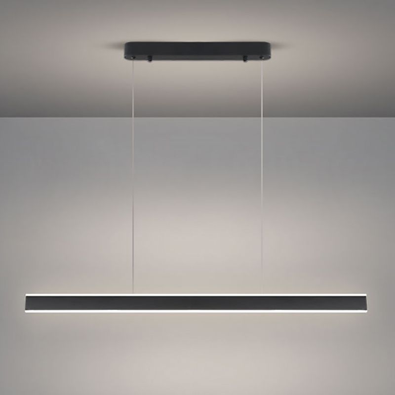 Simple LED Island Light Modern Style Linear Hanging Light for Dining Room