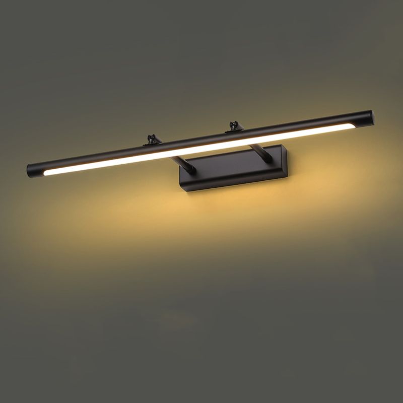 Metal Linear Shade Swing Arm Wall Lights Modern 1 Head Wall Mount Fixture in Black