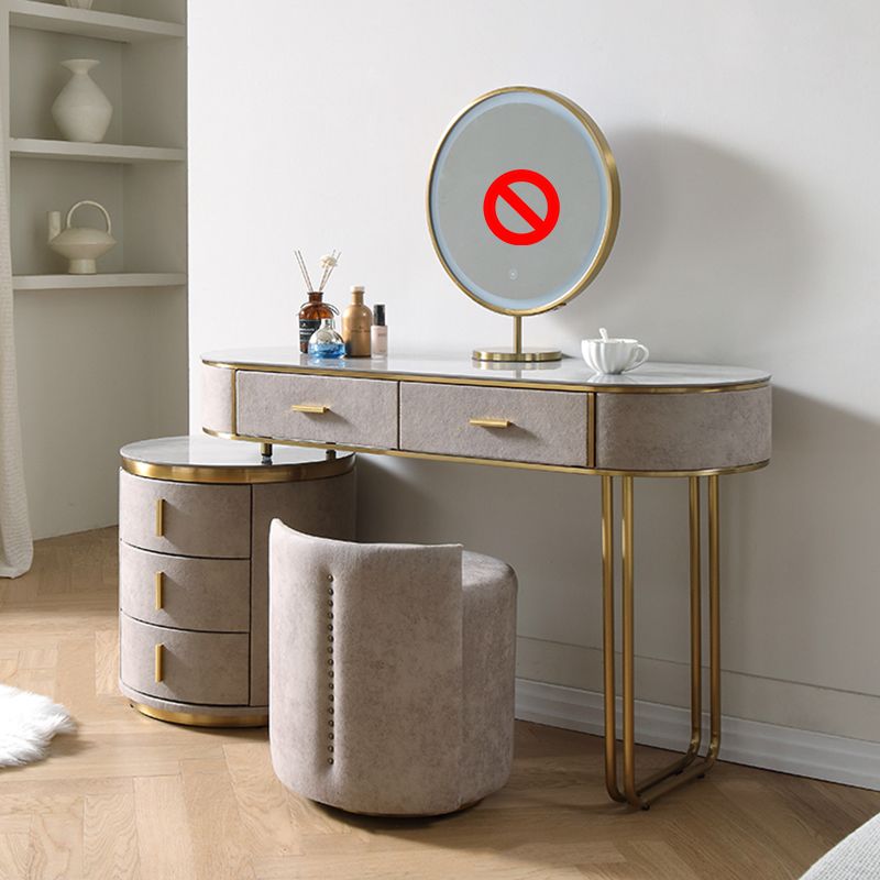 Wooden and Slate Makeup Vanity Desk Table Glam Makeup Vanity Desk