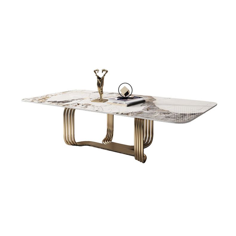 Glam Abstract Coffee Table Slate Rectangular Coffee Table for Home