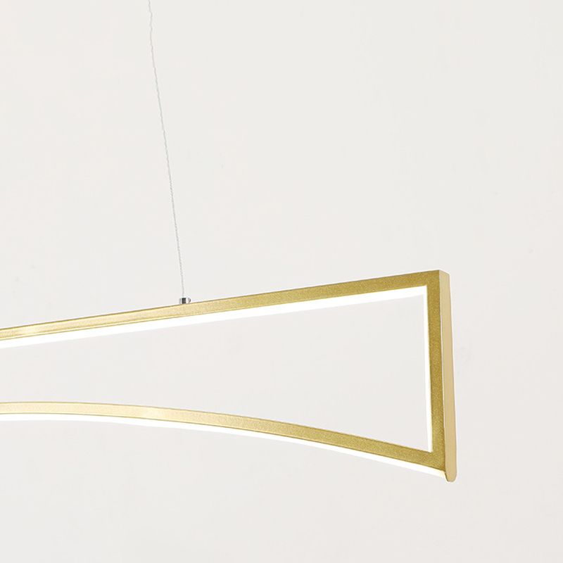 Linear Shape Island Pendant Contemporary Style Metal Single Light Island Light Fixture