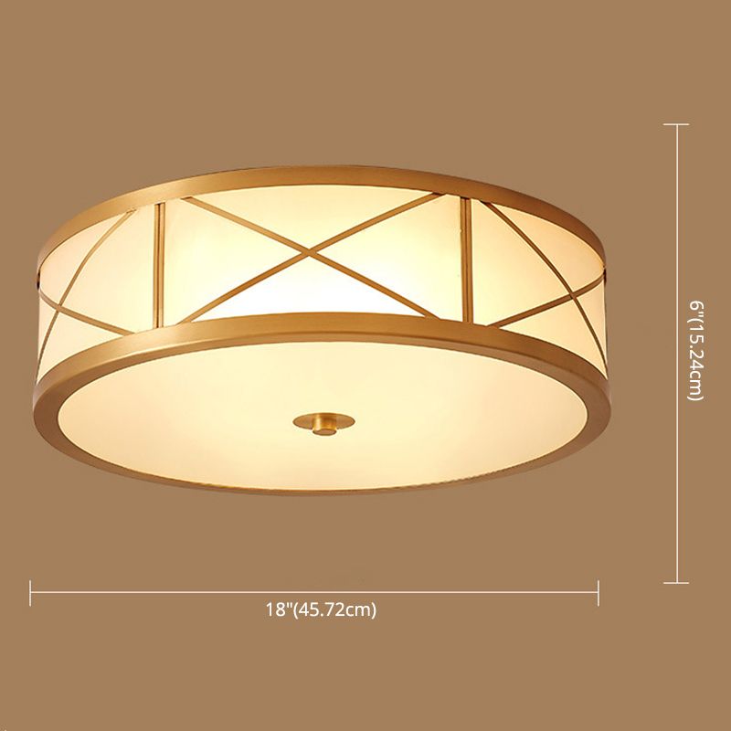 Drum Flush Mount Plafondlamp Armaturen Vintage Glas Plafondlamp Armatuur voor Woonkamer