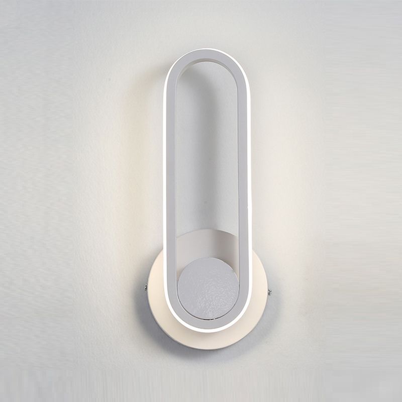 Modern Simple Aluminum Wall Light Ellipse Shape Rotatable Wall Lamp for Living Room