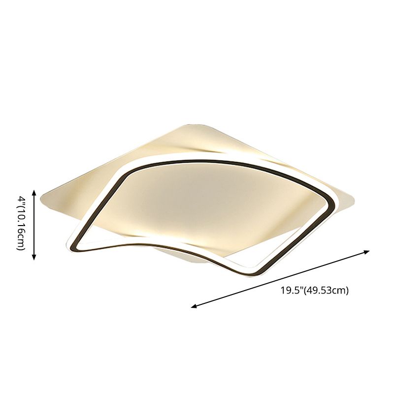 Simplicity Square LED Flush Light Fixture Aluminum Bedroom Ceiling Mounted Light
