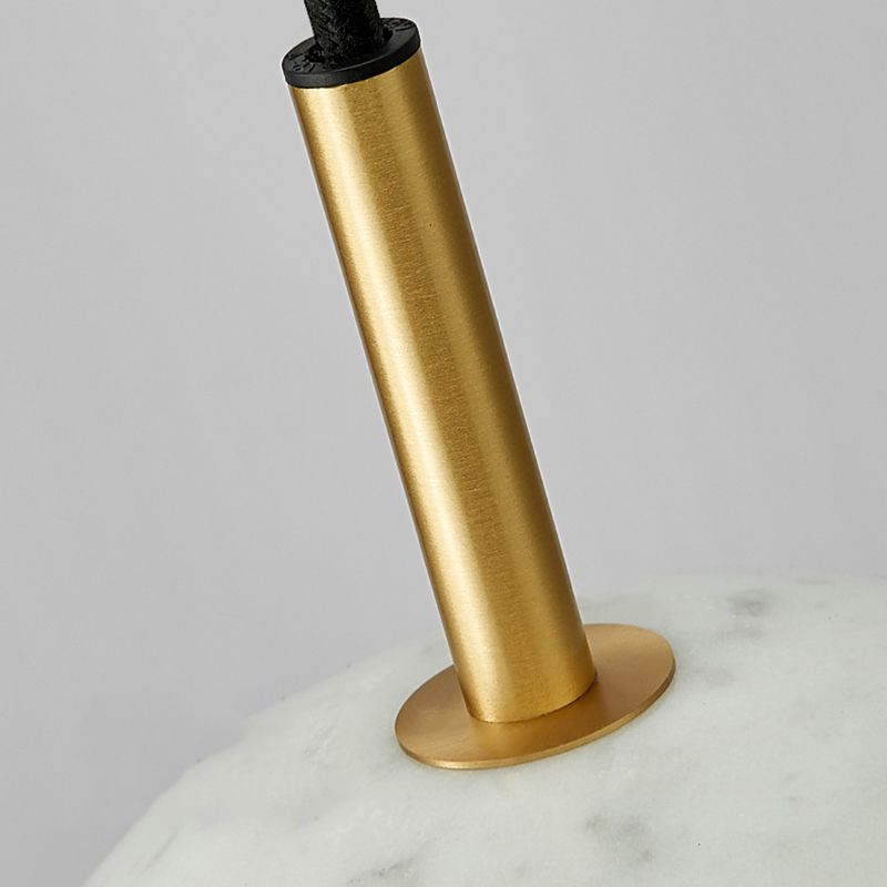 Modern Style Spherical Hanging Light All Copper Marble 1 Light Pendant Lamp for Bedside