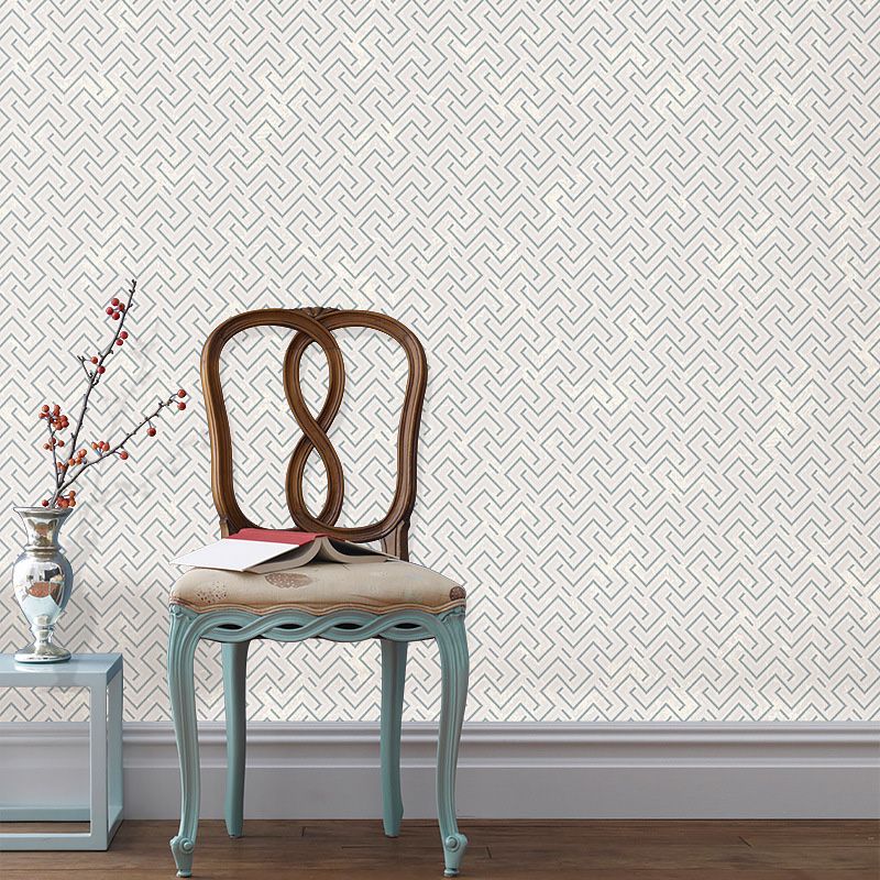 Decorative Color Block Wall Covering Non-Woven Fabric Nordic Wallpaper for Bedroom, Non-Pasted