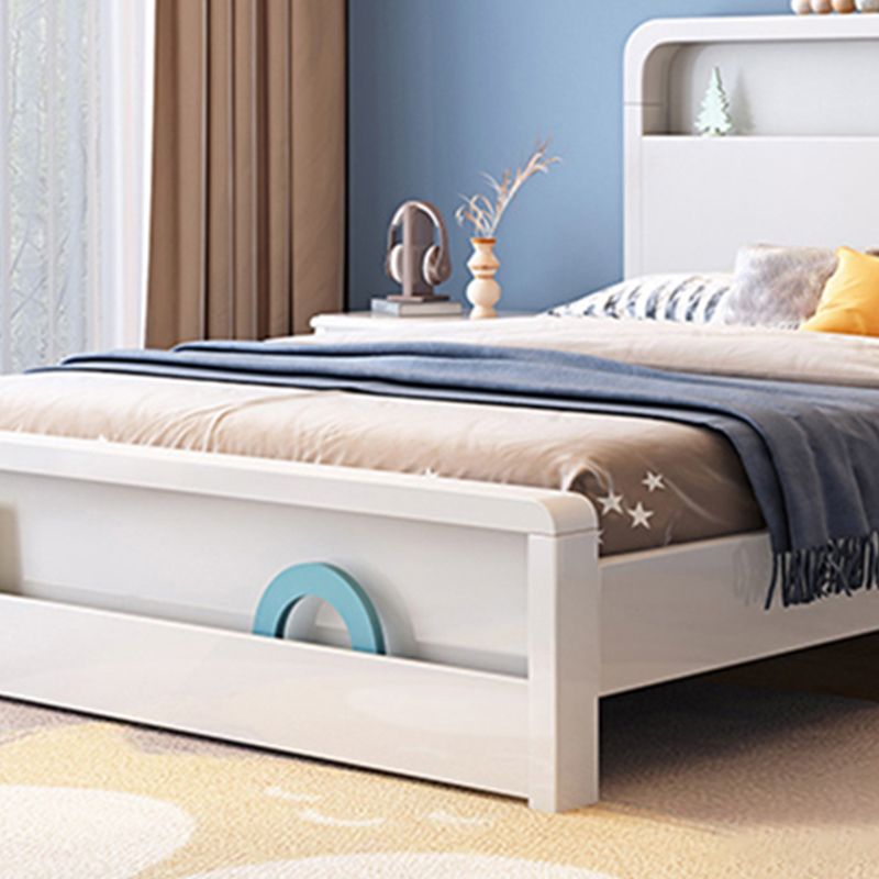 Modern Wood Standard Bed Bookcase Included Bed Frame with Headboard for Bedroom