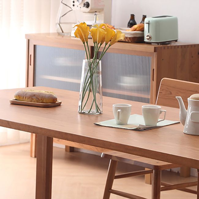 Contemporary Kitchen Dinner Table Solid Wood Rectangle Dining Table
