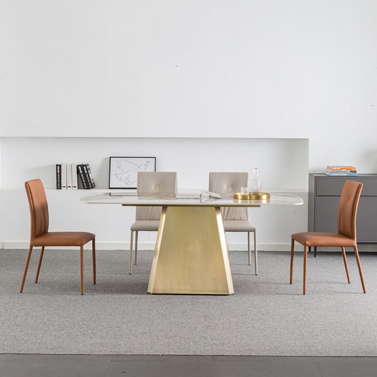 Contemporary Design Leather Dining Chairs Armless Solid Back Chair