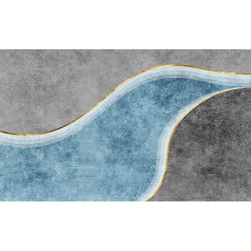 Gorgeous Carpet Trendy Blue Tone Polyester Area Rug Living Room Rug for Non-Slip Backing