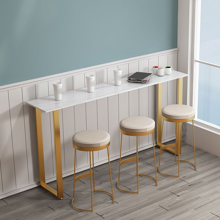 1/4/7 Pieces Glam Iron Bistro Set Rectangle Bar Table Set with White Faux Marble Top