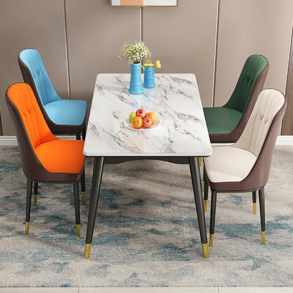 Contemporary Style Rectangle Glass Dining Site Table with 4-foot