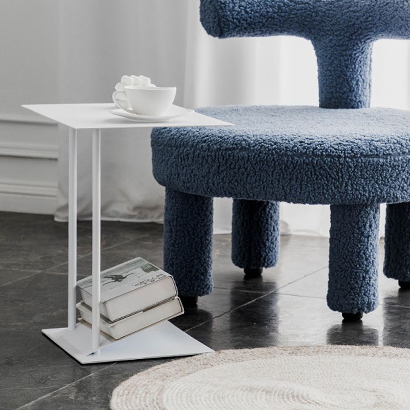 Mid-Century Modern End Table Metal C-shape Sofa Side Accent Table