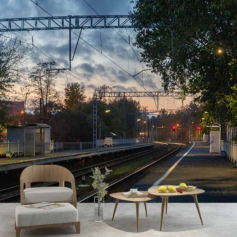 Environment Friendly Mural Wallpaper Urban Transportation Sleeping Room Wall Mural