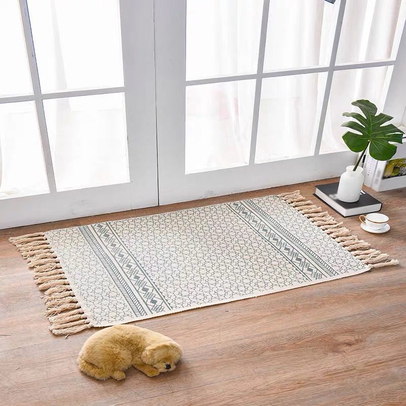 Tapis bohème décoratif Tapis de tapis tribal multi-couleurs tapis amical pour animaux de compagnie avec gland pour la porte