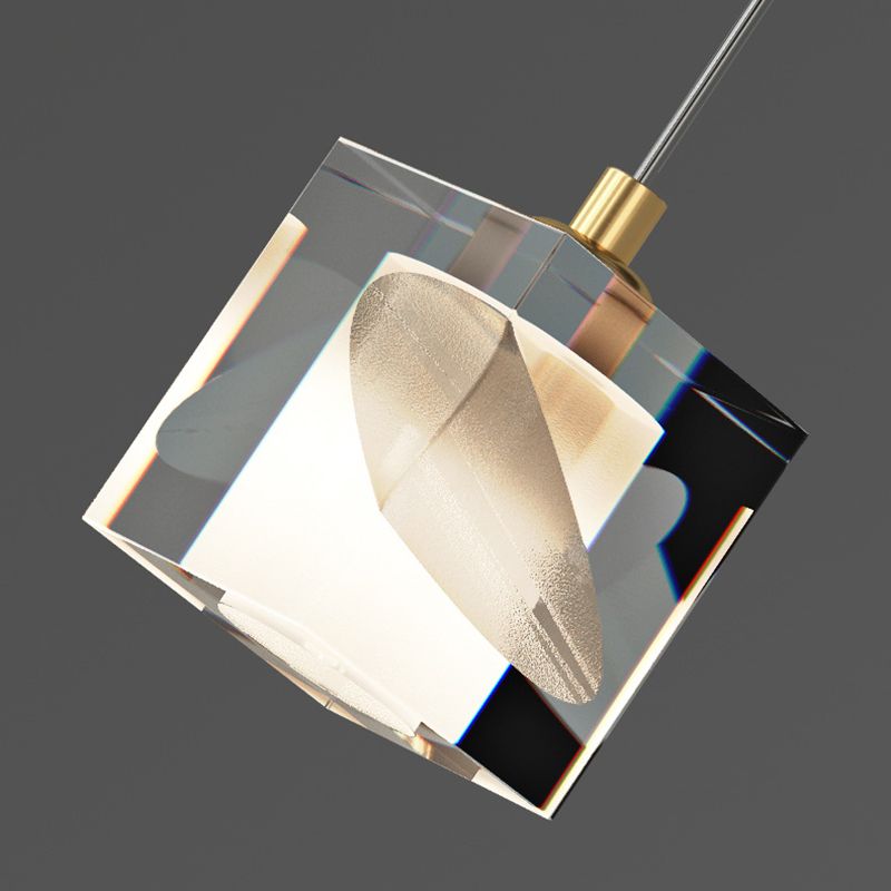 Modern Style Crystal Wall Light Cube Hanging Wall Sconce for Living Room