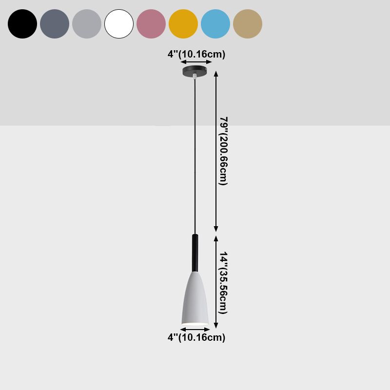 Lampade appese a 1 luce lampada a sospensione moderna con tonalità metallica