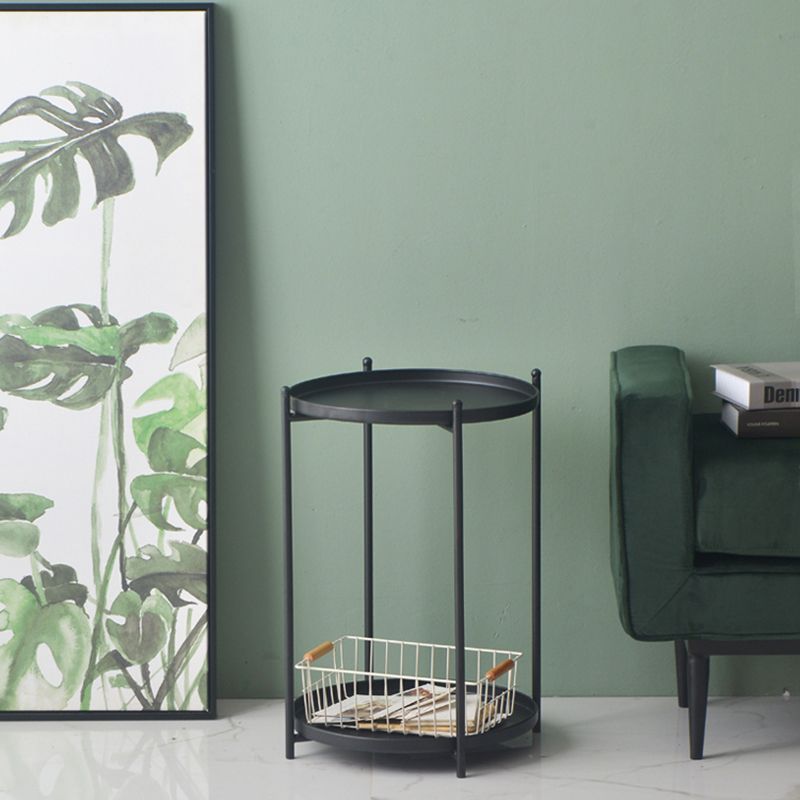 Mid-Century Round Tray Top Side End Table 4 Legs Side Side Table