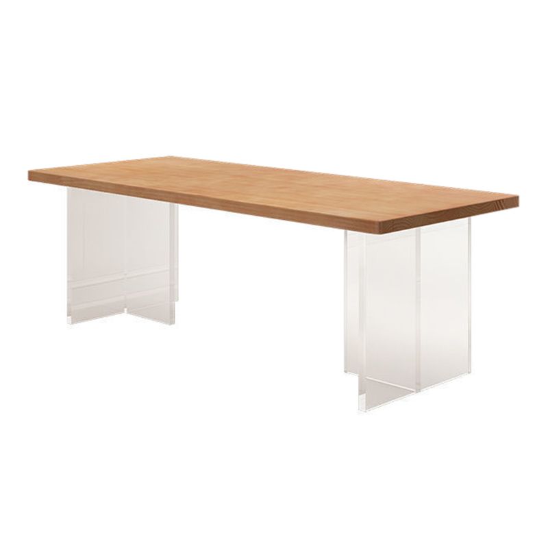Modern Rectangular Table Solid Wood Dining Room Table in Natural