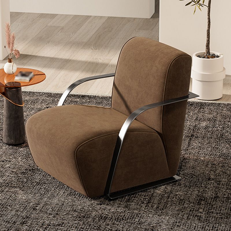 Tight Back Square Arms with Fabric Seat Arms Included Solid Color Arm Chair