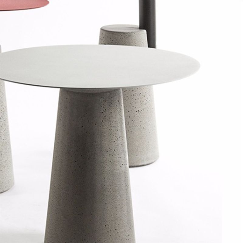 Iron Top End Side Table Concrete Pedestal Sofa Side Accent Table