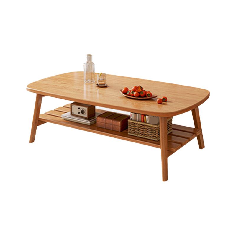 4 Legs Contemporary Coffee Table Standard Wood Single Cocktail Table