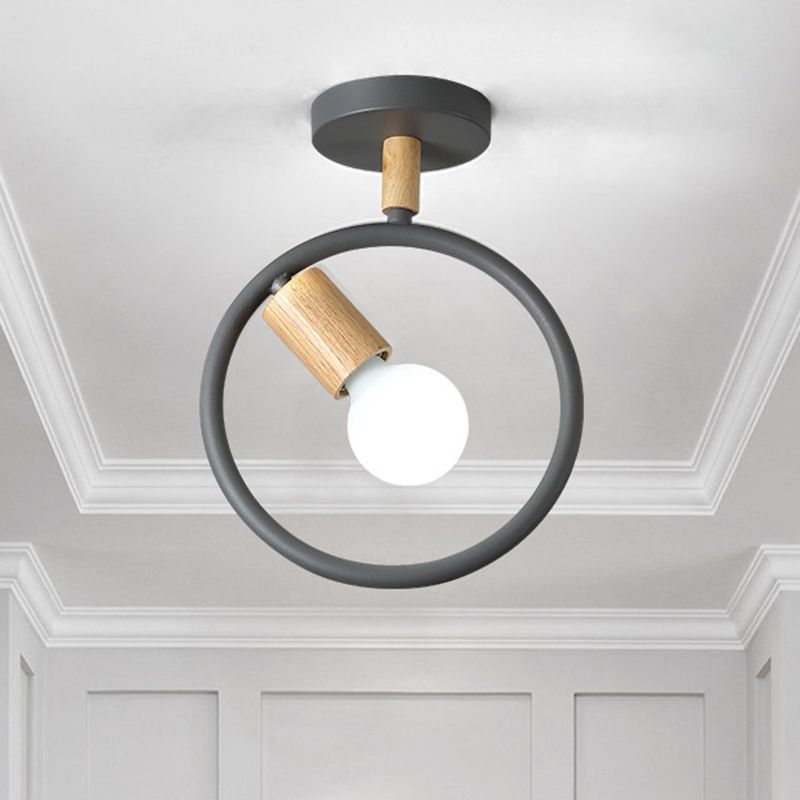 Nordic Ring-geformte Deckenbehandlung Metall 1-Licht-Korridor Halbflush Mount Light