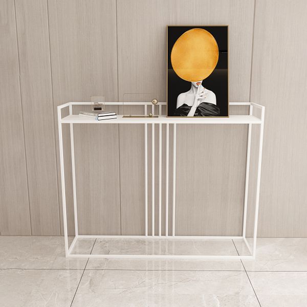 Rectangle Console Accent Table Antique Finish Console Sofa Table in Metal