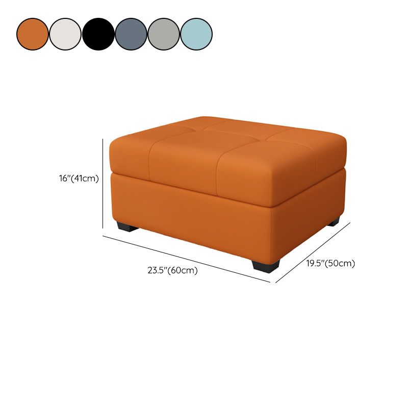 Modern Storage Ottomans Rectangle Leather Storage Ottomans with Legs