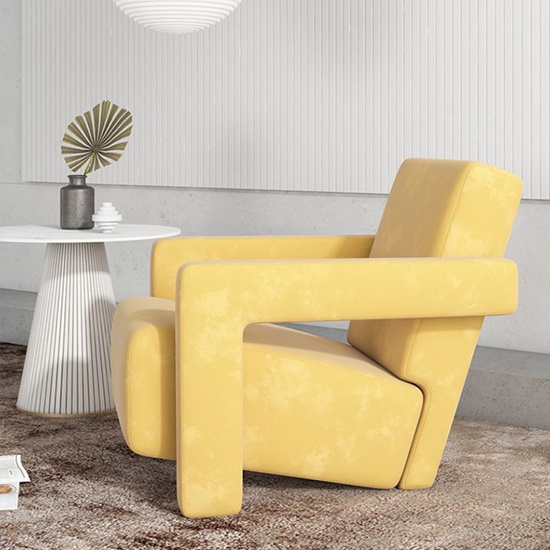 Contemporary 27.56"Wide Velvet Fixed Back Sponge Square Arm Chair